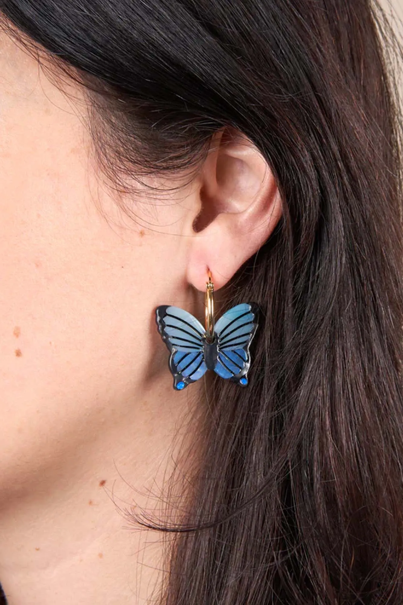 Pendientes de acetato BLUE BUTTERFLY