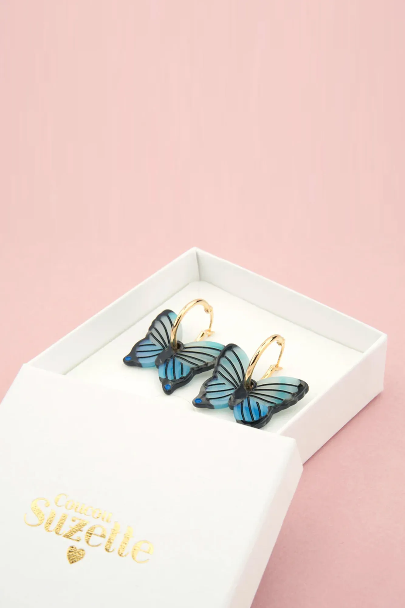 Pendientes de acetato BLUE BUTTERFLY