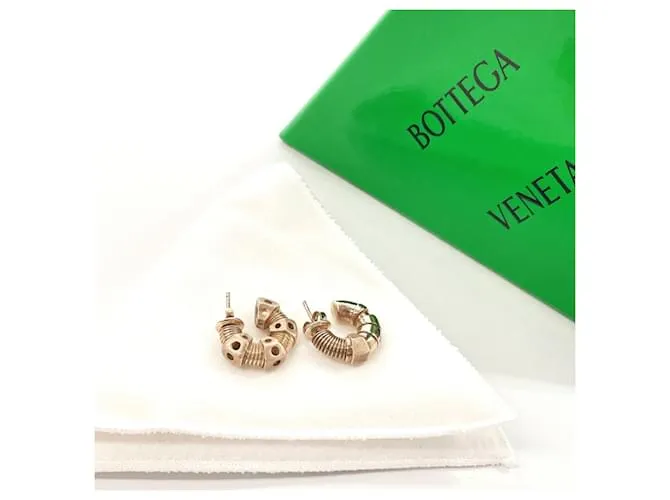 Pendientes de aro de hilo dorado Bottega Veneta 