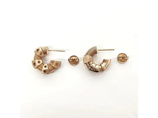 Pendientes de aro de hilo dorado Bottega Veneta 