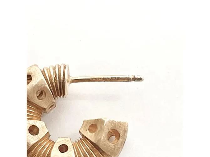 Pendientes de aro de hilo dorado Bottega Veneta 