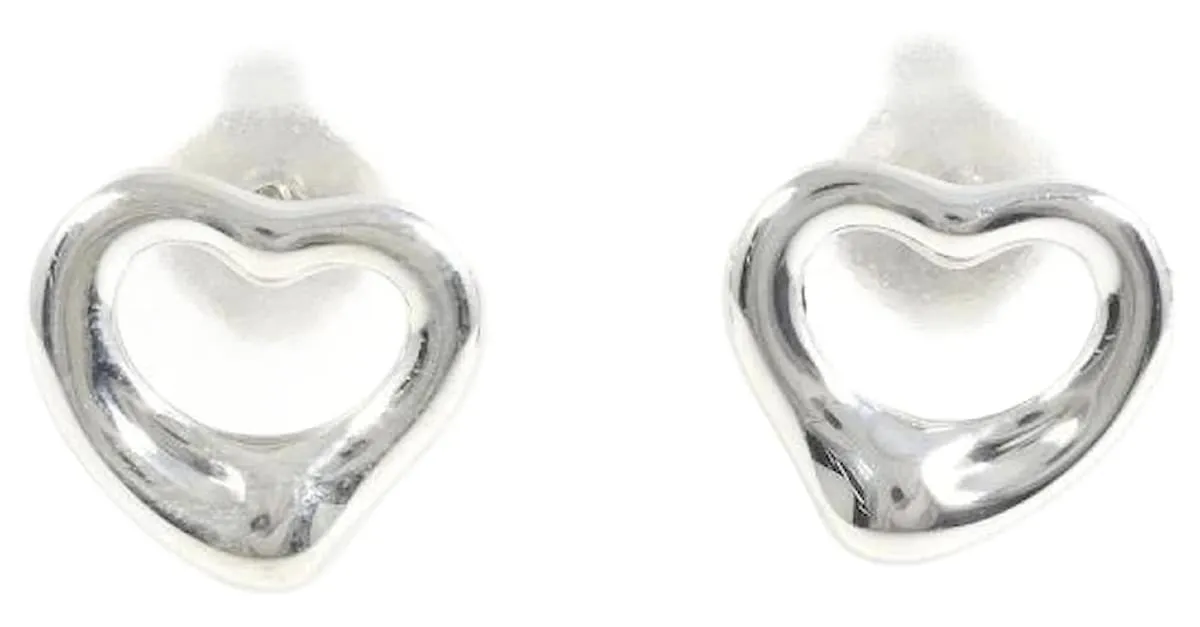 Pendientes de corazón abierto de plata 925 de Tiffany & Co en excelente estado 