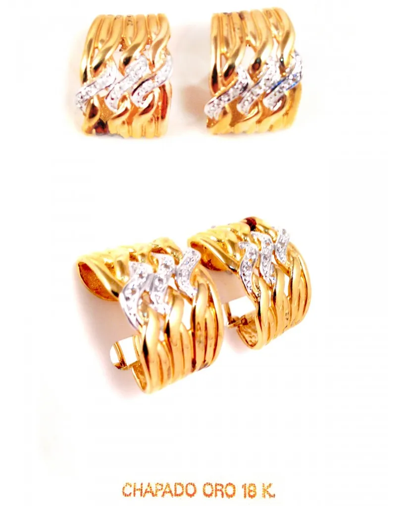PENDIENTES FINOS CHAPADO ORO CON CIRCONITAS