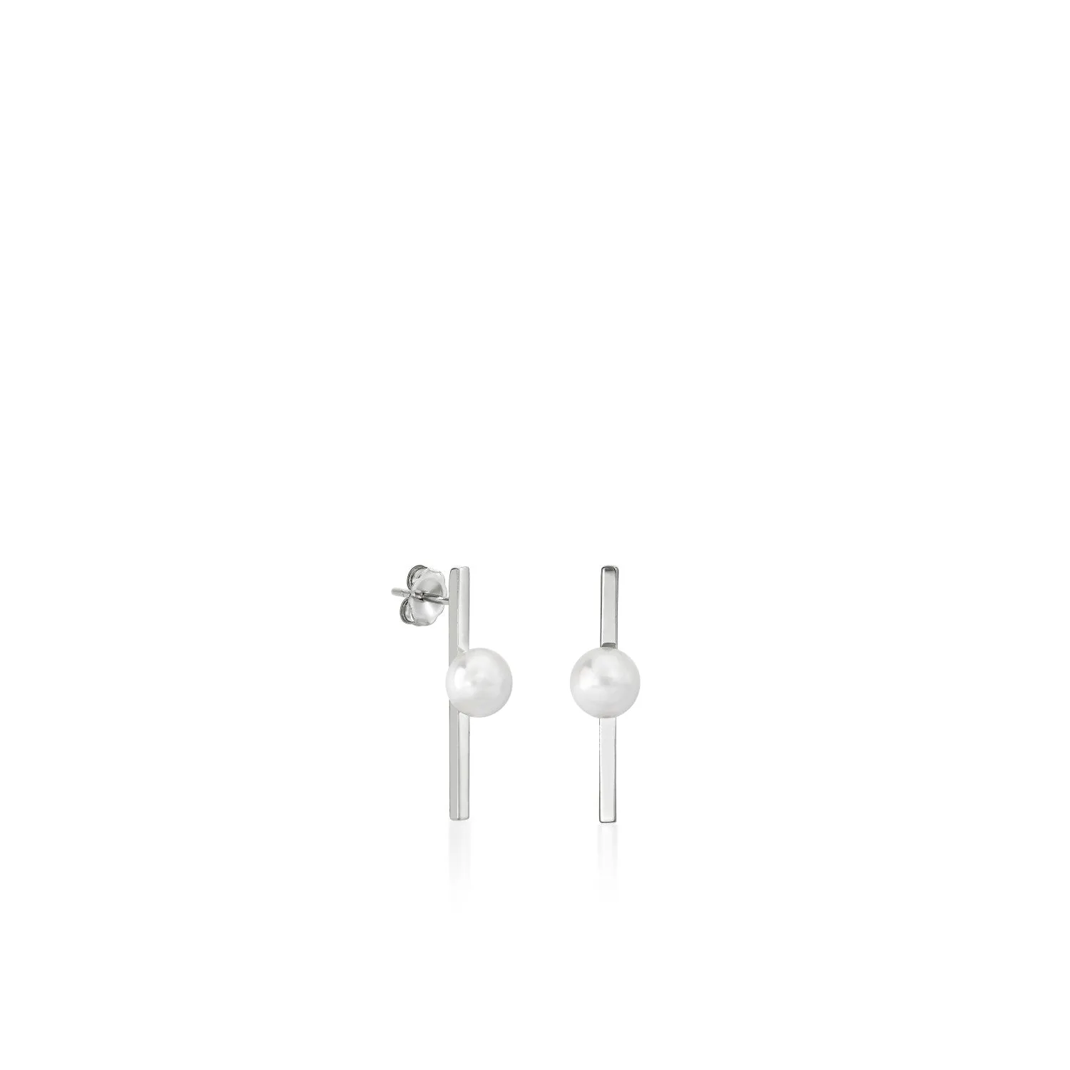 Pendientes perla diseo minimalista con perla central