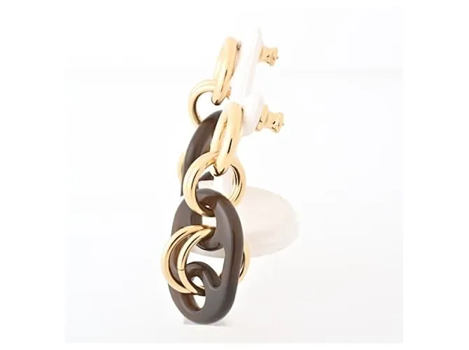 Pendientes PM Drop Eurydice de Hermès Castaño Dorado 