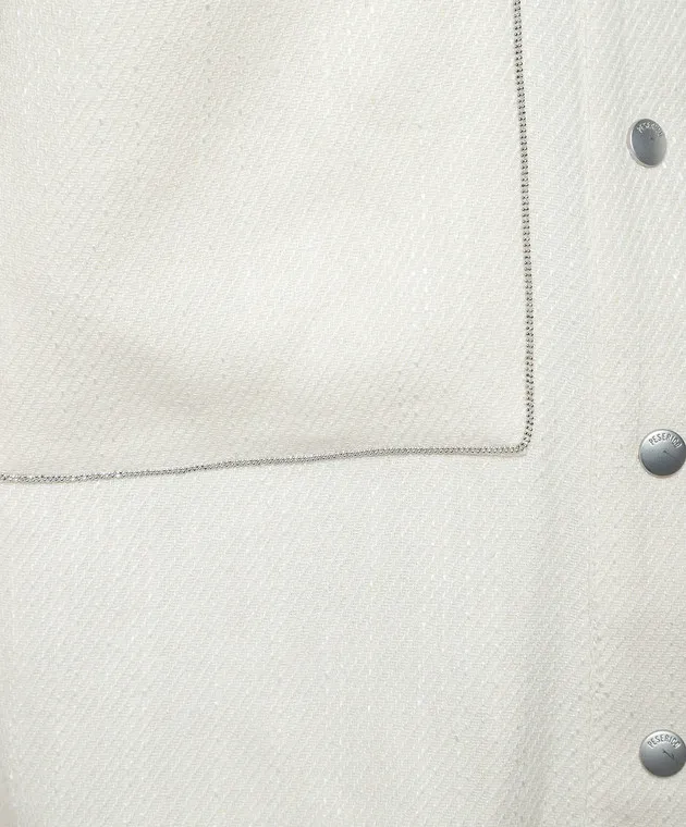 Peserico Beige waistcoat with monil chain