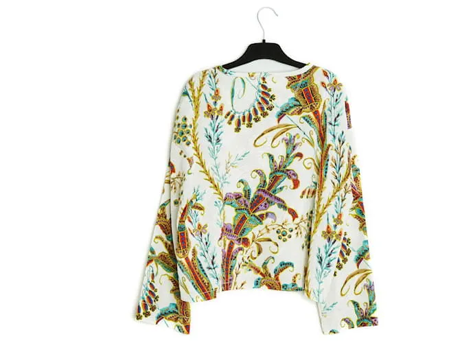 Philosophy di Lorenzo Serafini Damasco con estampado de flores en38 Crudo 