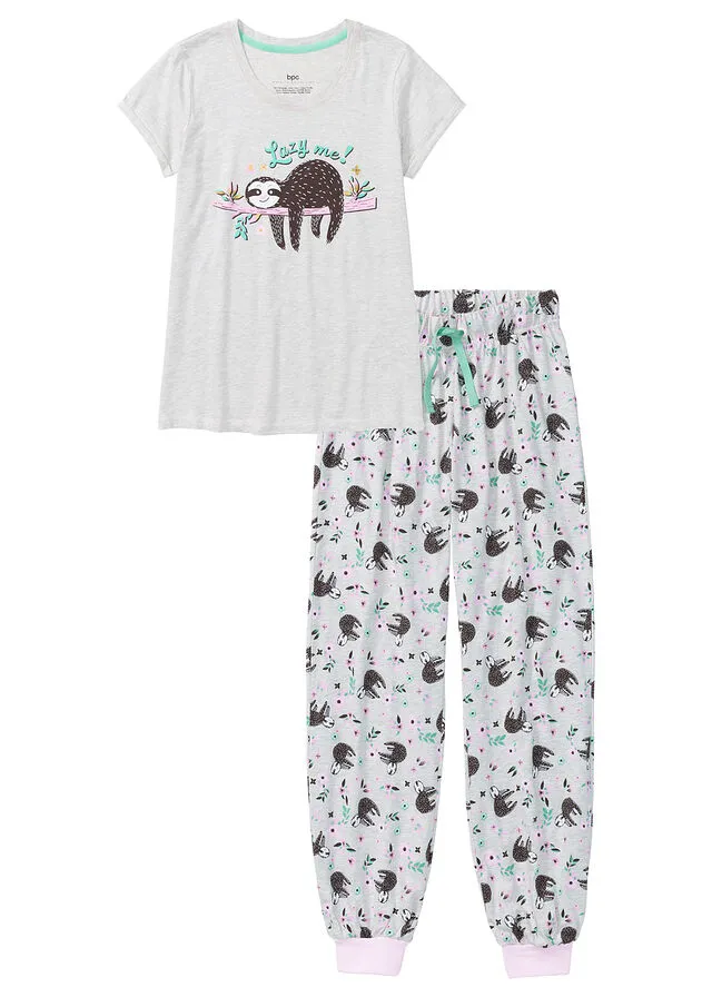 Pijama Natural jaspeado estampado