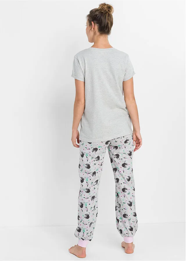 Pijama Natural jaspeado estampado