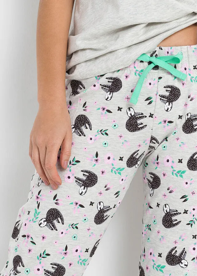 Pijama Natural jaspeado estampado