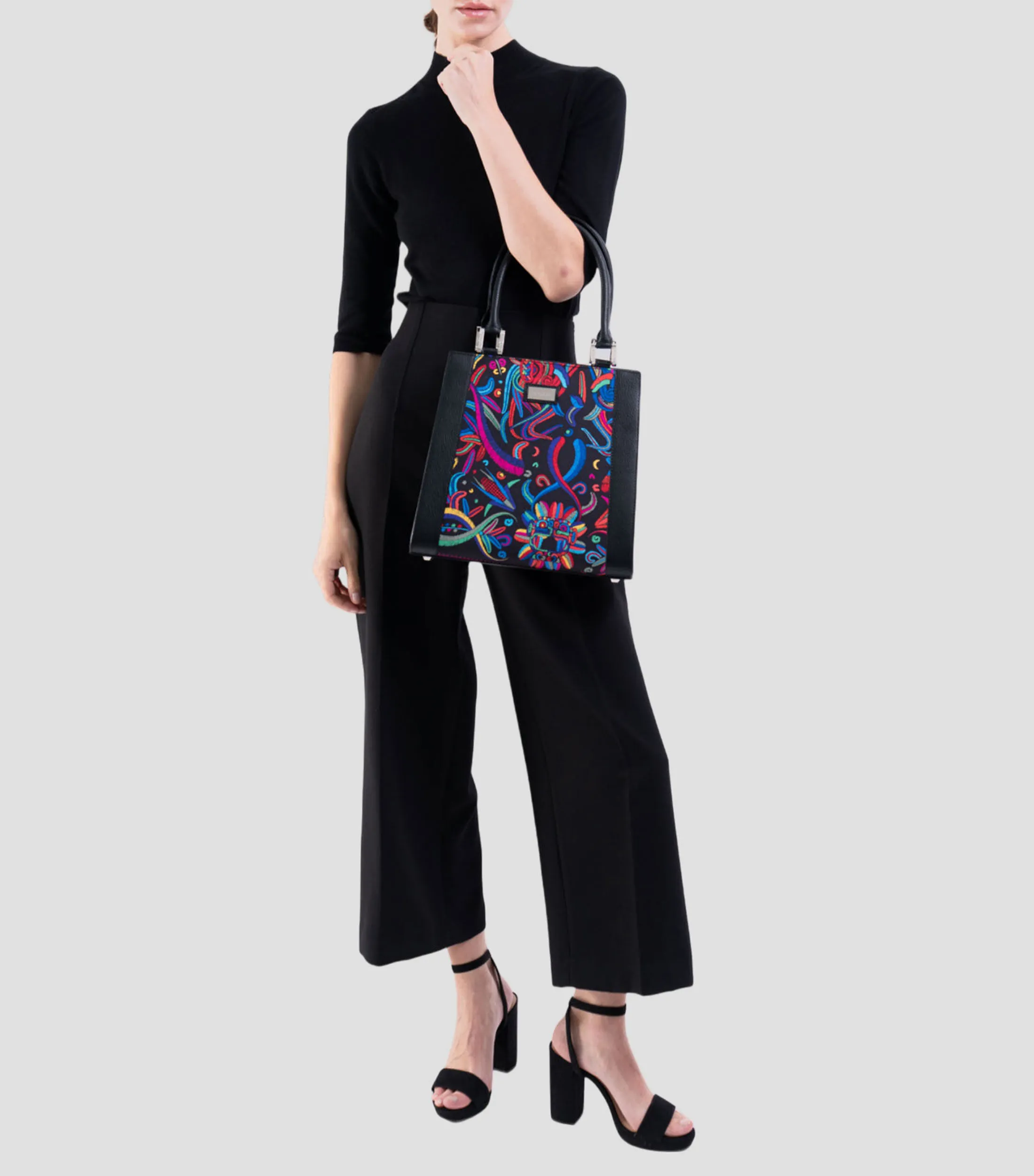 Pineda Covalin Bolso Satchel con estampado de Quetzalcóatl Mujer