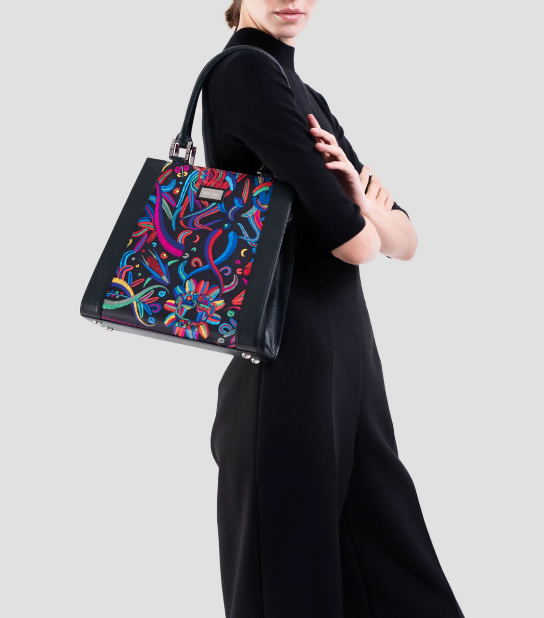 Pineda Covalin Bolso Satchel con estampado de Quetzalcóatl Mujer