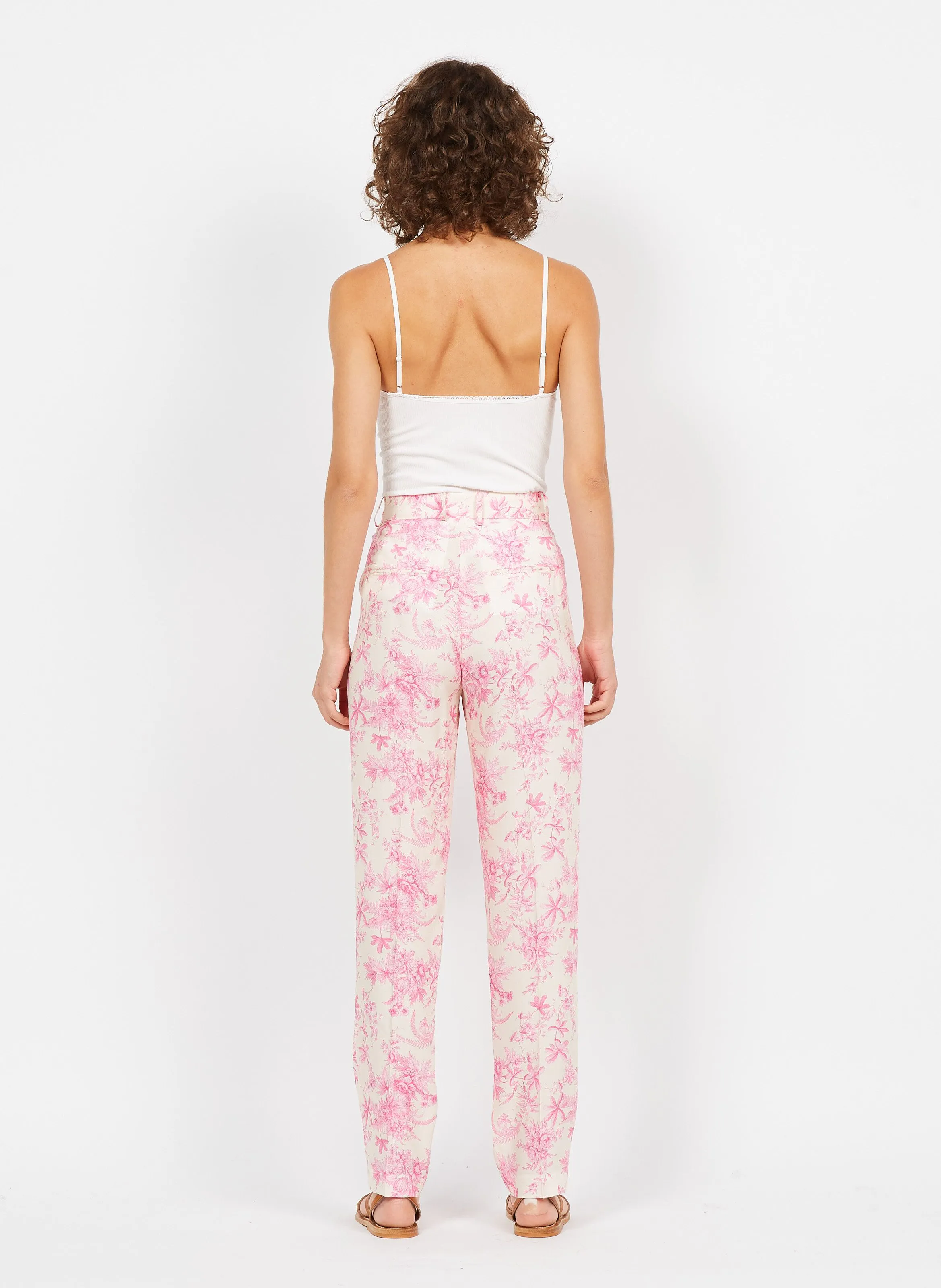 PIRANDELLO  PANTALóN TAPERED DE VISCOSA ESTAMPADO EN ROSA