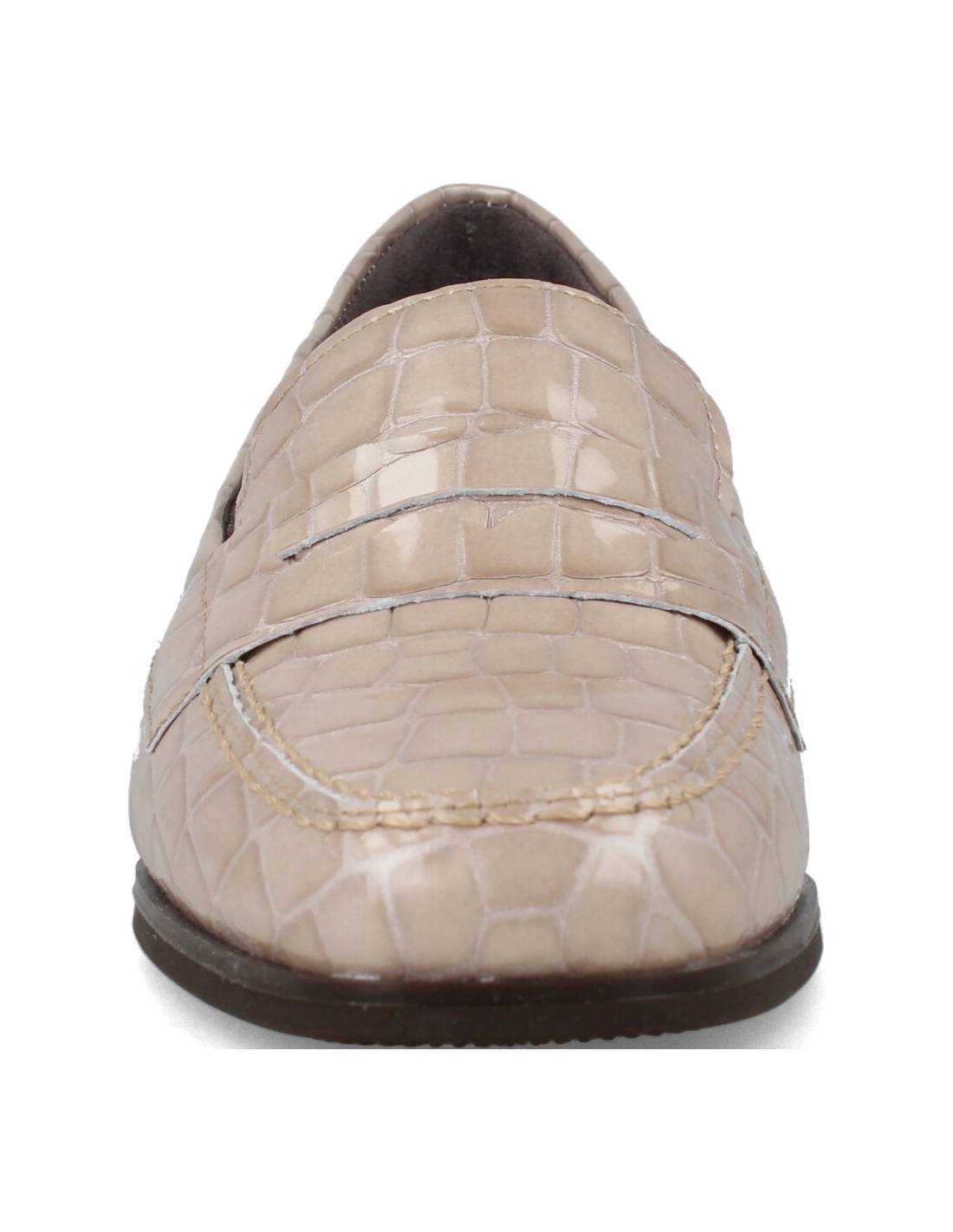 PITILLOS  MOCASíN TACóN PIEL ANTIFAZ COCODRILO PIEDRA