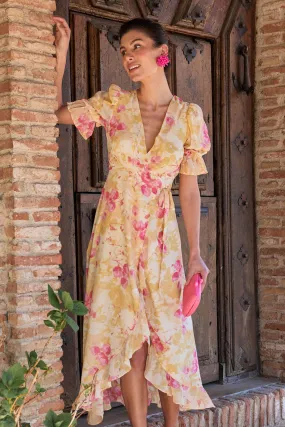 Polín Et Moi Vestido de flores ocre