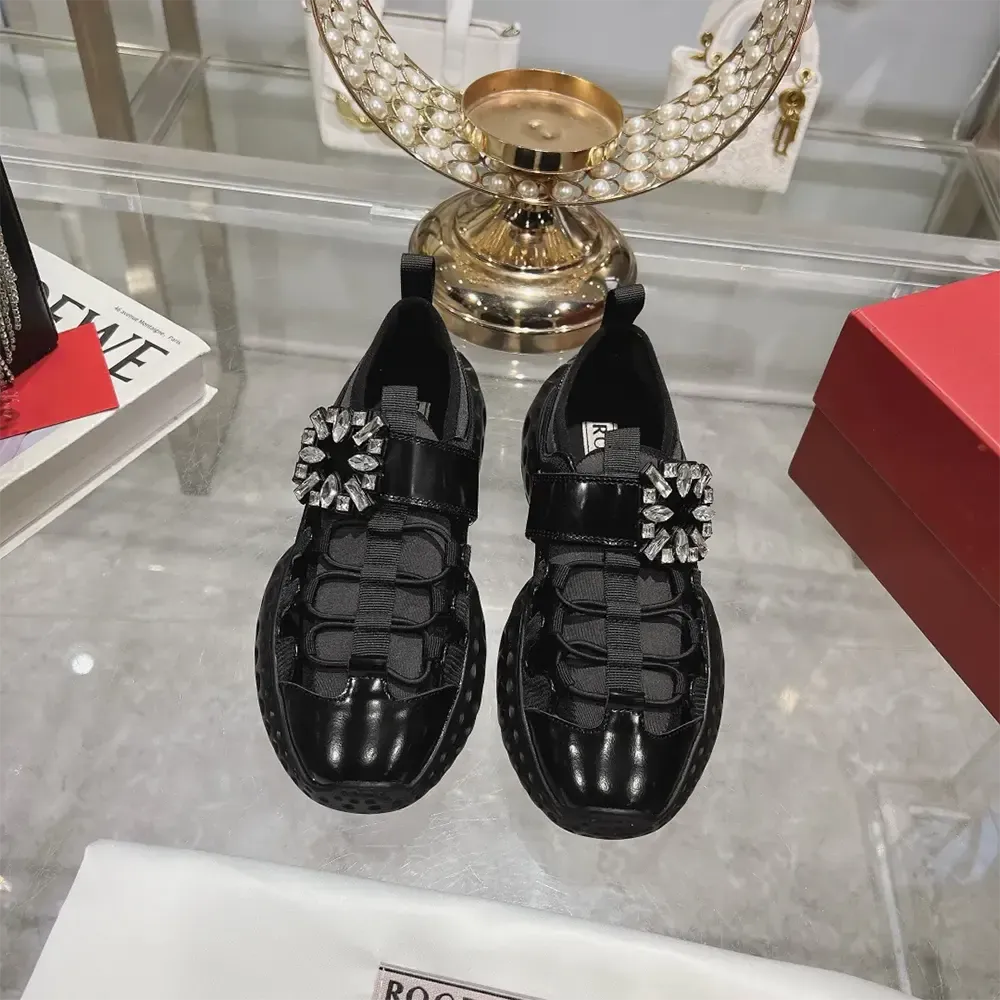 ROGER VIVIER MUJER VIV’ ZAPATILLAS RUN LIGHT TREKKY DE TELANEGRO