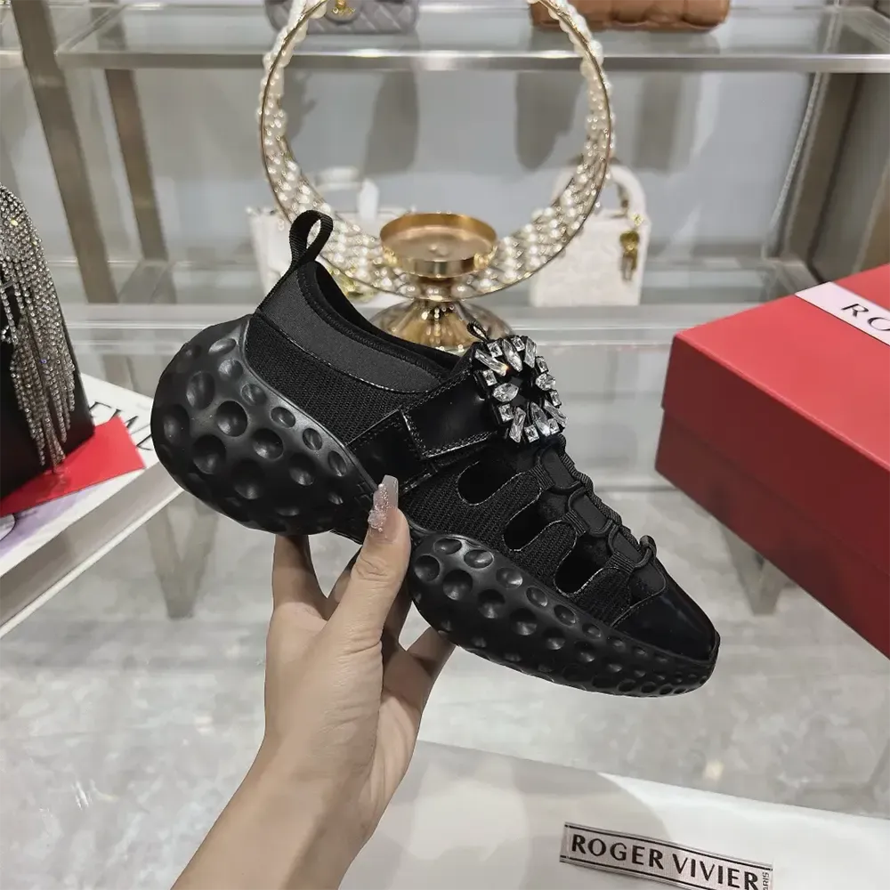 ROGER VIVIER MUJER VIV’ ZAPATILLAS RUN LIGHT TREKKY DE TELANEGRO