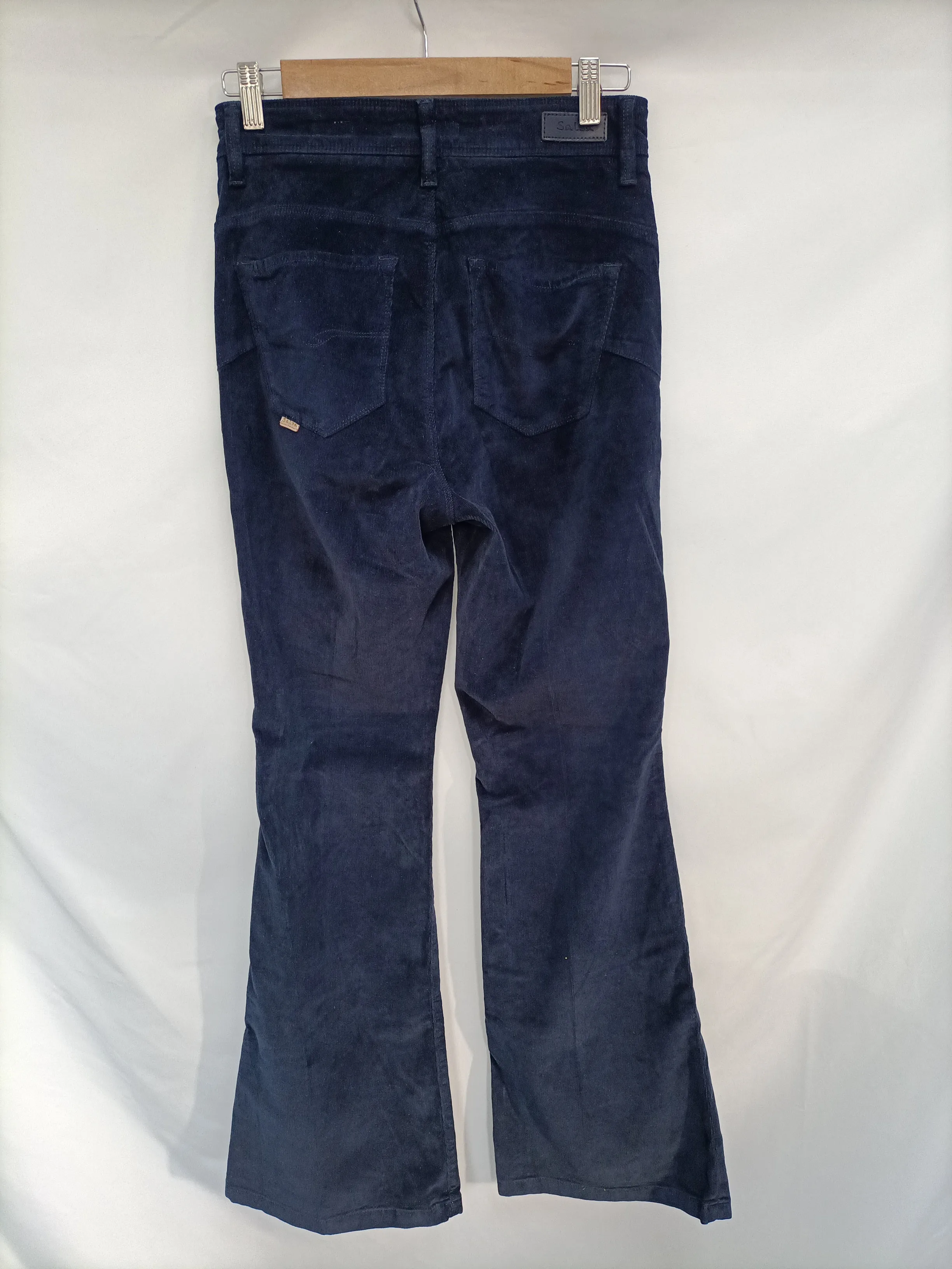 SALSA. Pantalón pana azul T.37 (36)