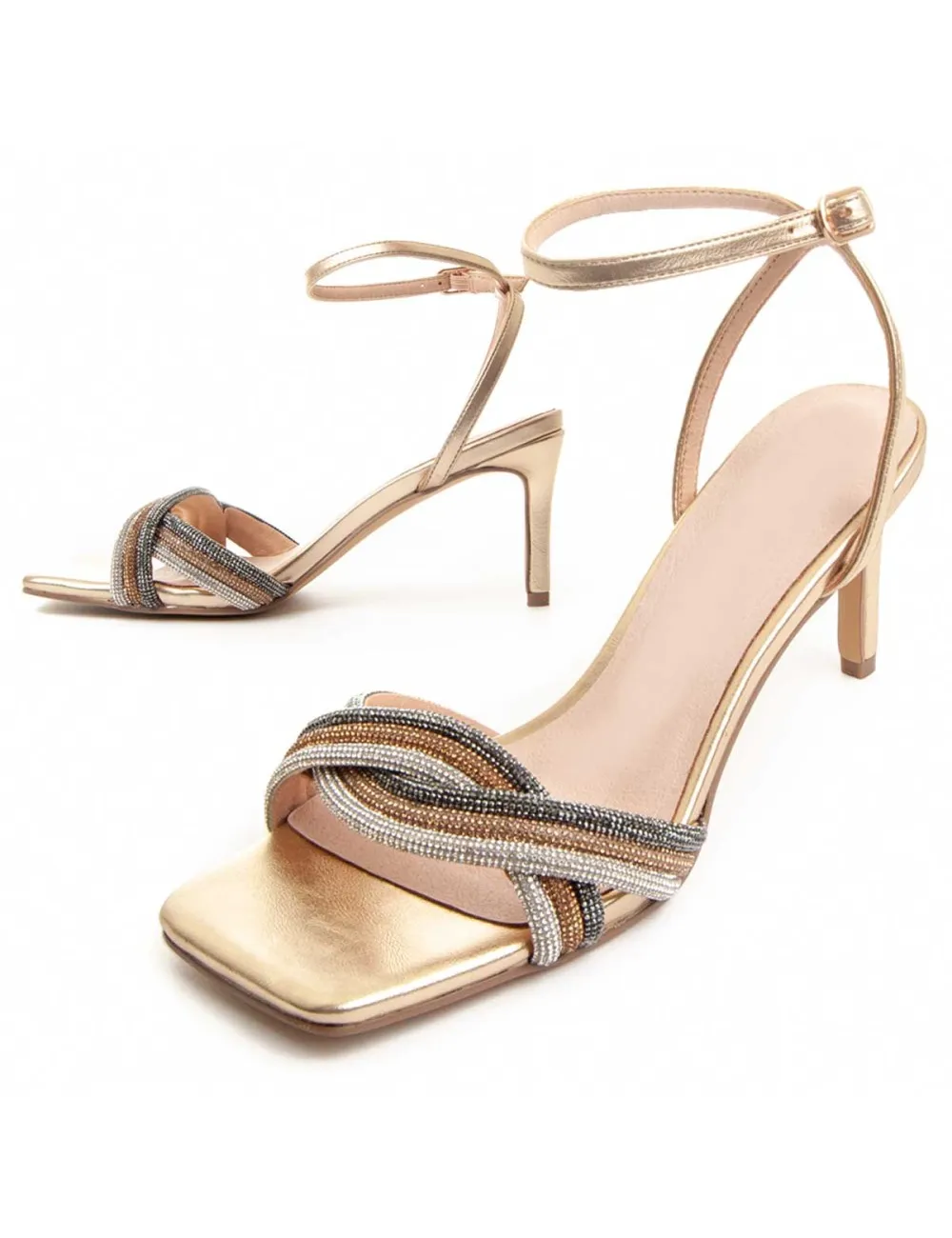 Sandalia Con Tacón Para Mujer.  Montevita  Sanndal12  88473
