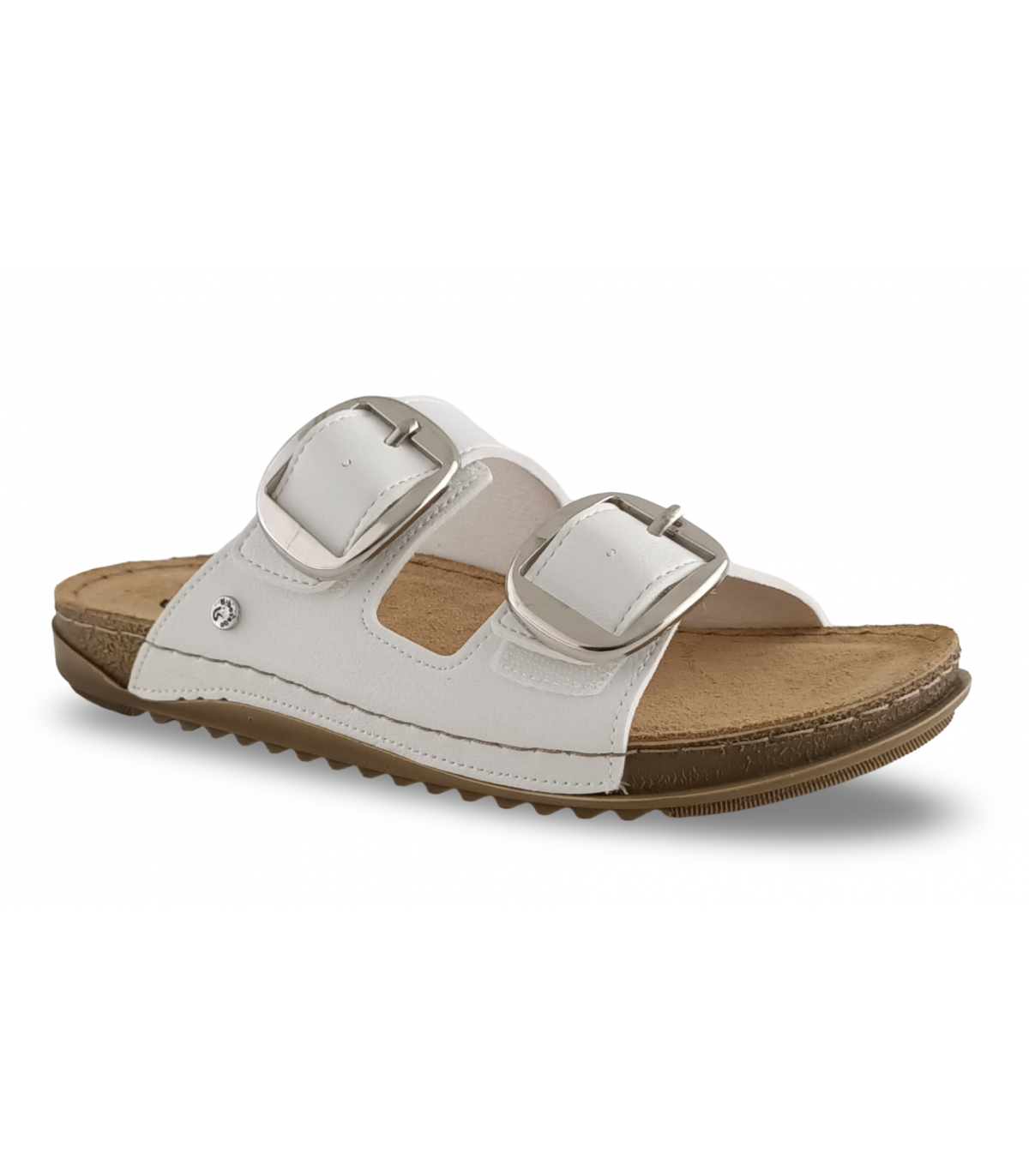 Sandalia confort piel blanca
