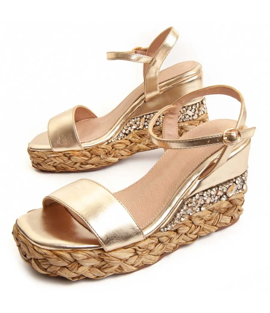 Sandalia De Cuña Para Mujer.  Montevita  Wespartos6  95693 Dorado