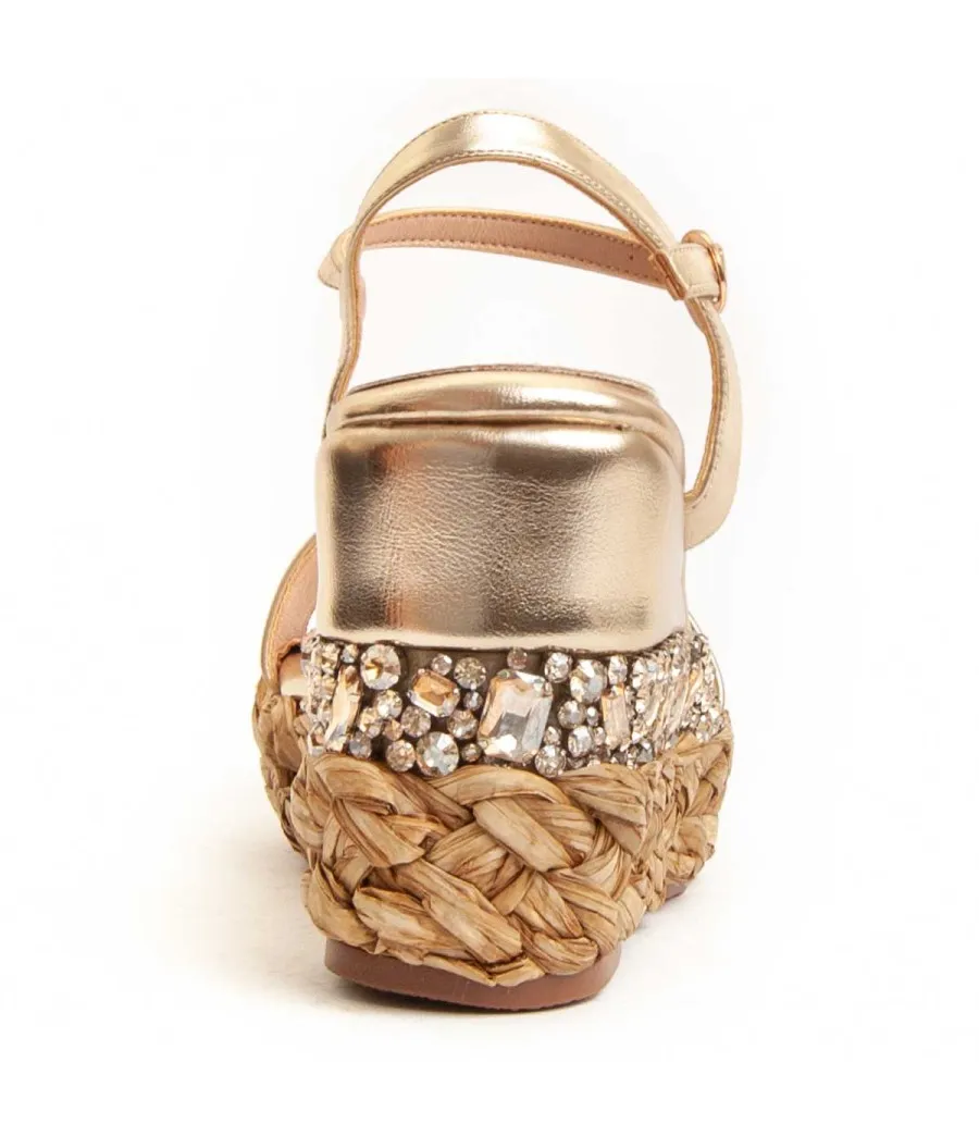 Sandalia De Cuña Para Mujer.  Montevita  Wespartos6  95693 Dorado