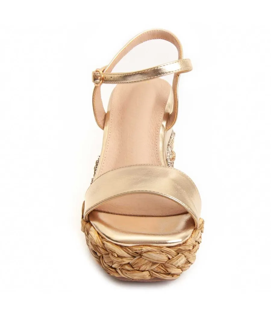 Sandalia De Cuña Para Mujer.  Montevita  Wespartos6  95693 Dorado