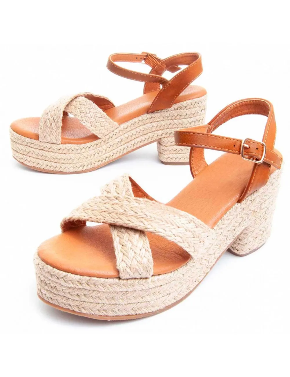 Sandalia De Tendencia Con Tacón Para Mujer.  Montevita  Yuttan  85438 Marrón