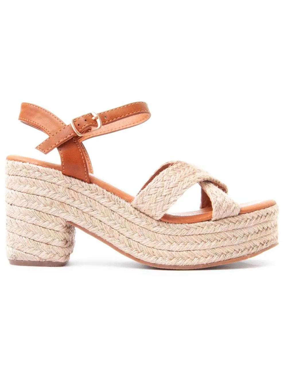 Sandalia De Tendencia Con Tacón Para Mujer.  Montevita  Yuttan  85438 Marrón