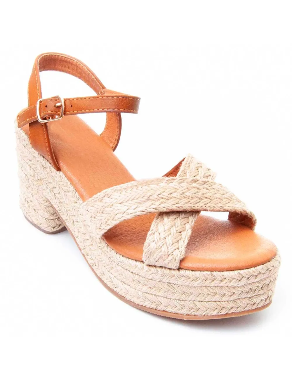 Sandalia De Tendencia Con Tacón Para Mujer.  Montevita  Yuttan  85438 Marrón