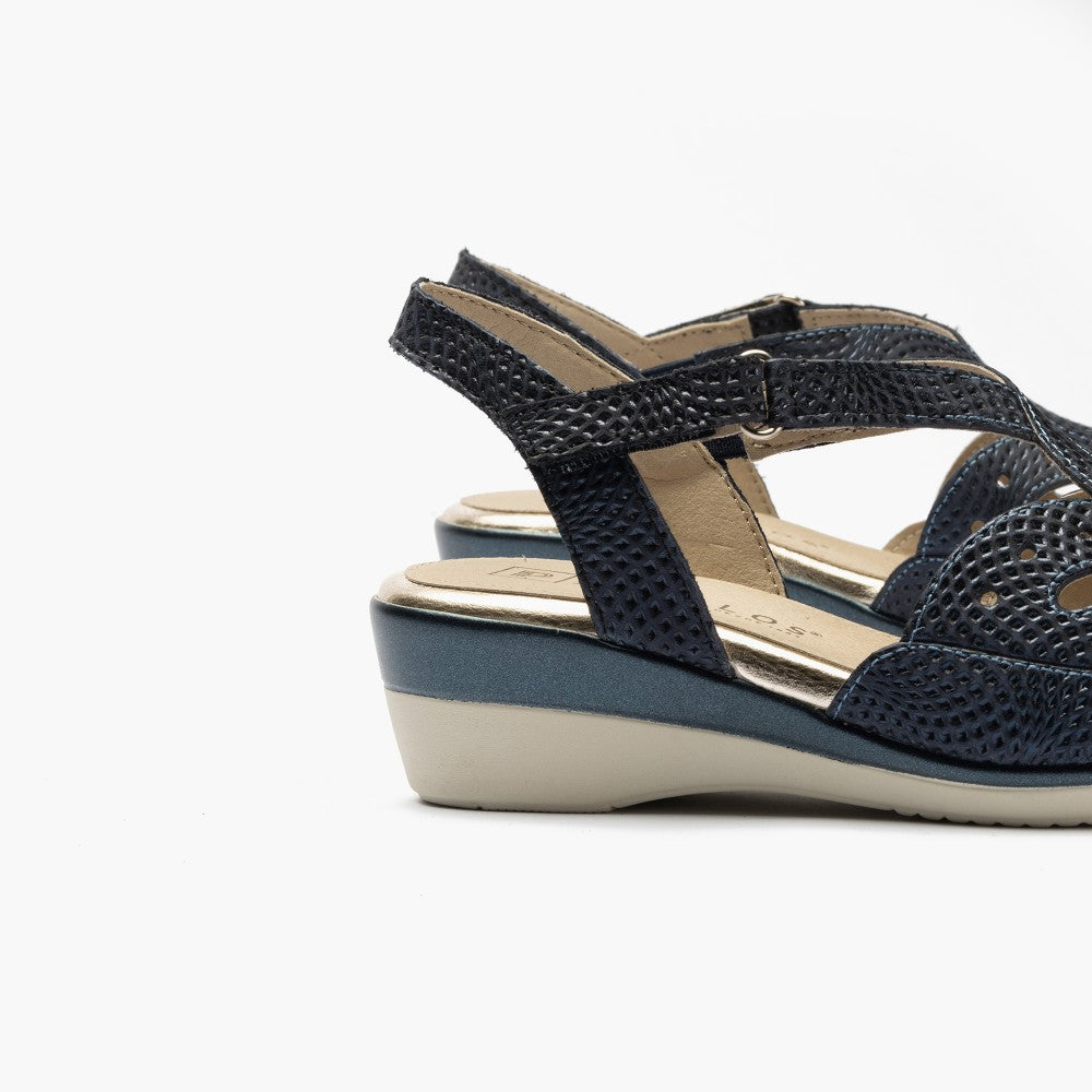 SANDALIA MUJER PITILLOS 1313 AZUL