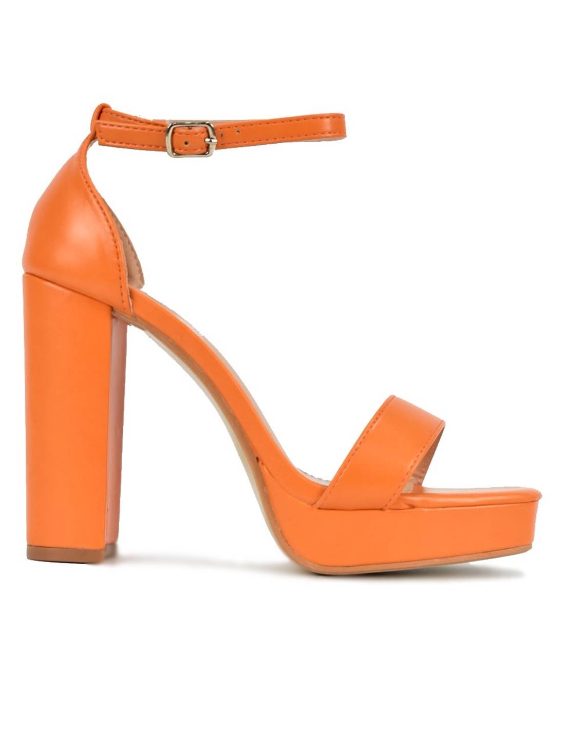 Sandalia naranja de tacon | Trex