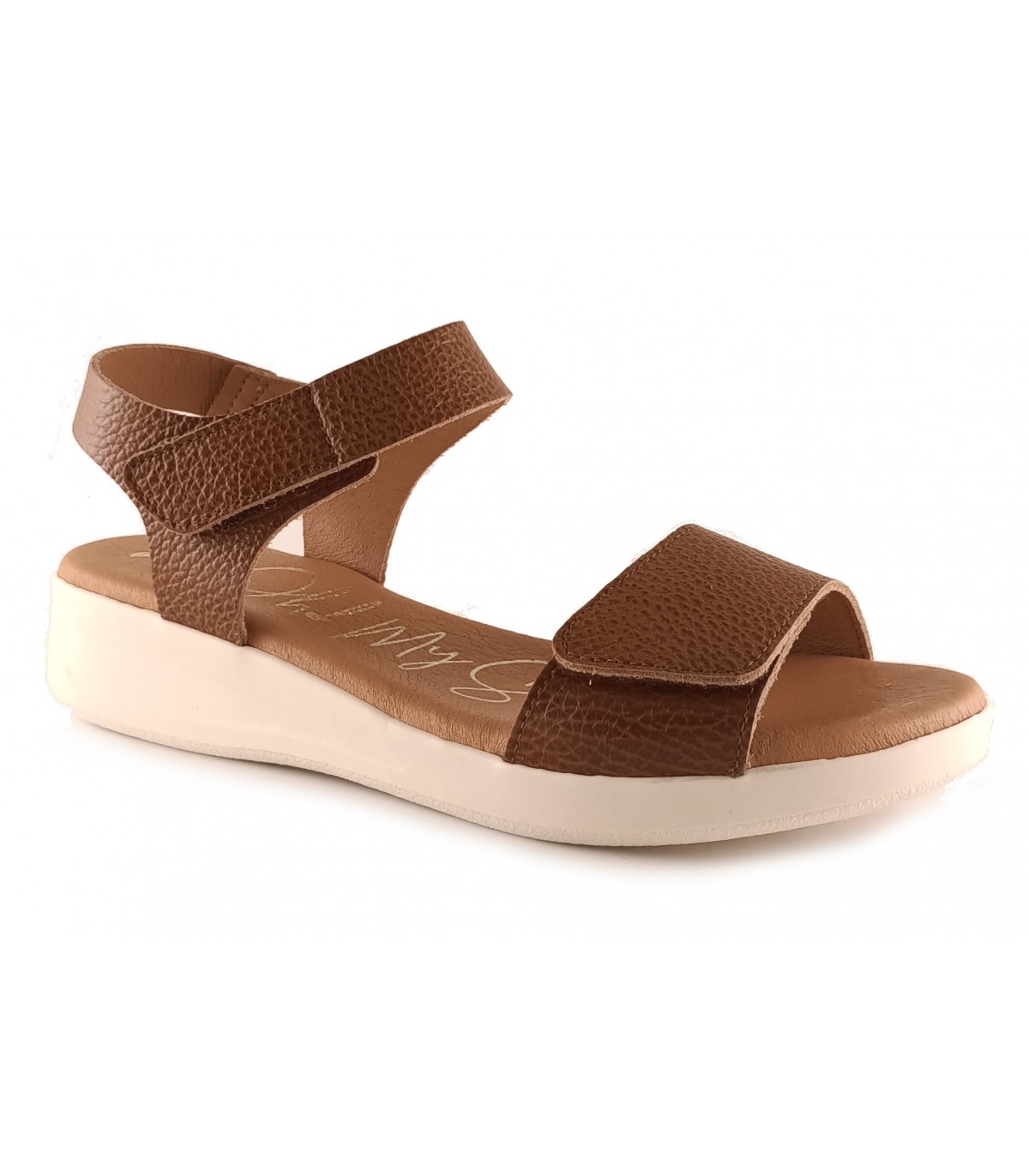 Sandalia para mujer en piel con cierre en velcros