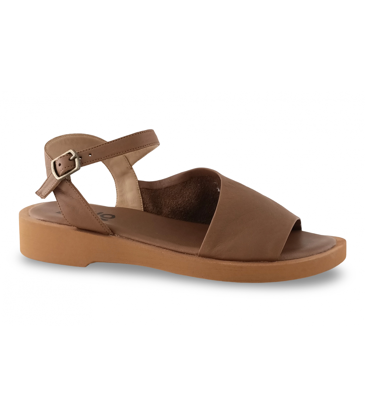 Sandalia para mujer en piel cuero de la marca Bueno