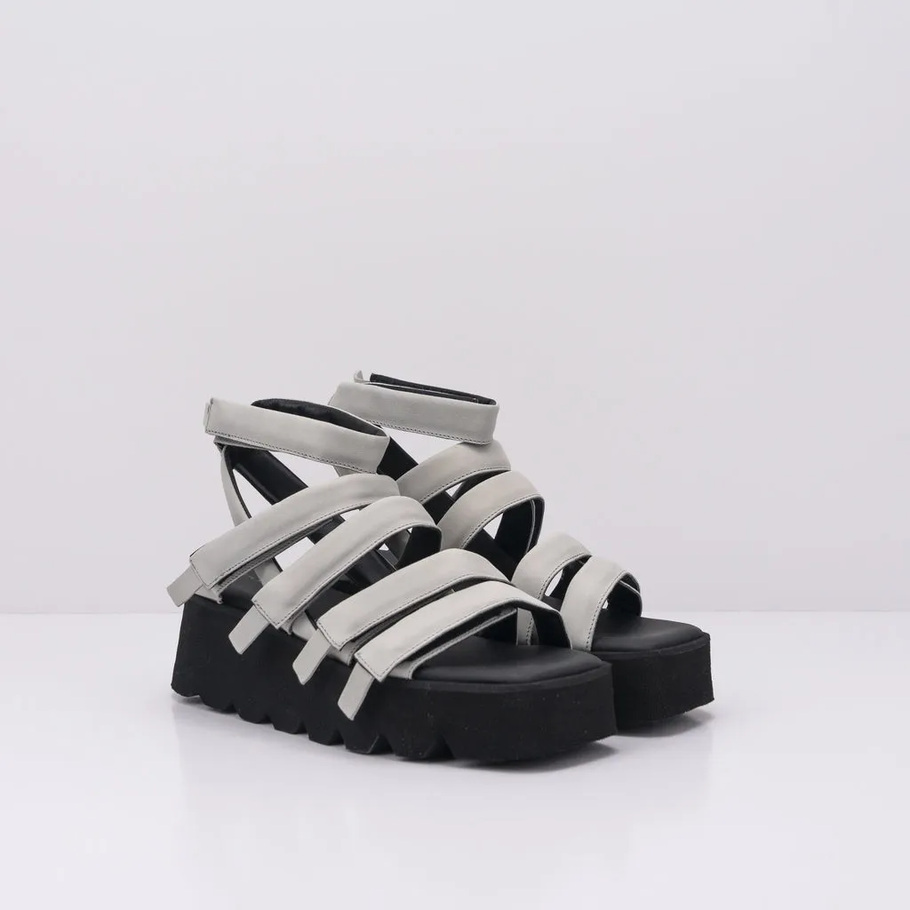 SANDALIA  PURO SECRET  HIGH 5 CALF LEATHER LIGHT GREY BLACK