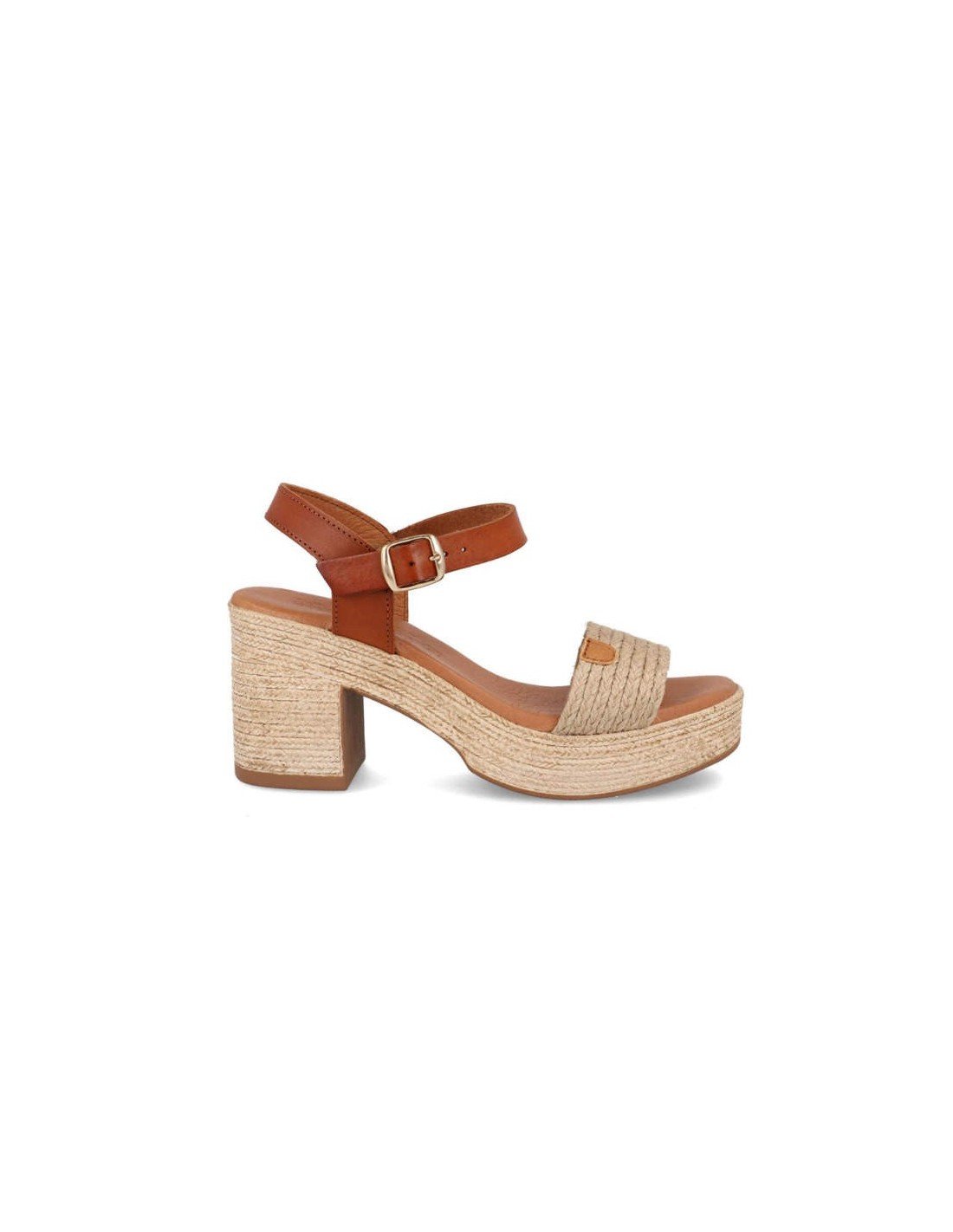 Sandalias plataforma tacón yute