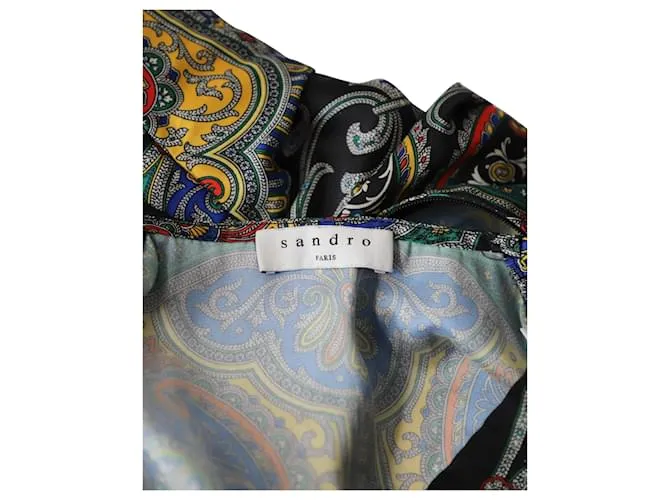 Sandro Rayan Minivestido estampado con cuello en V en poliéster multicolor Impresión de pitón 