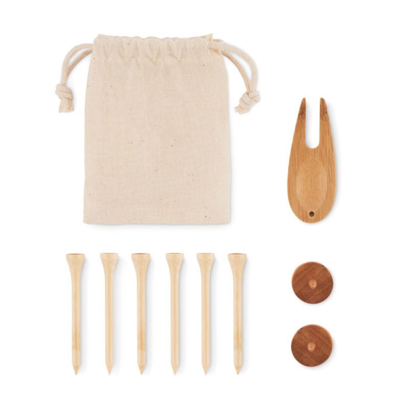Set de accesorios de golf en bambú Dormie