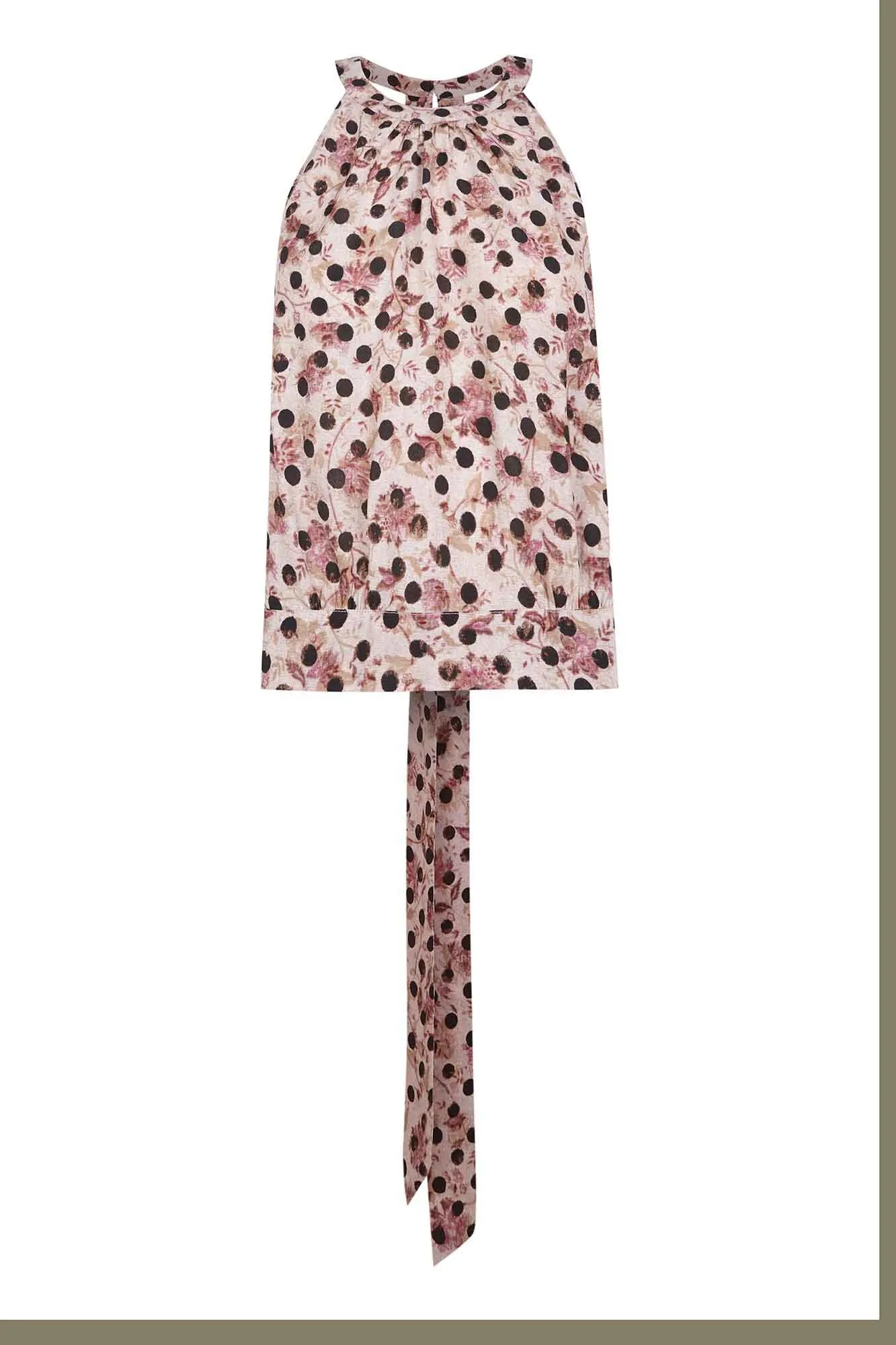 Slowlove Top halter nudo lunares