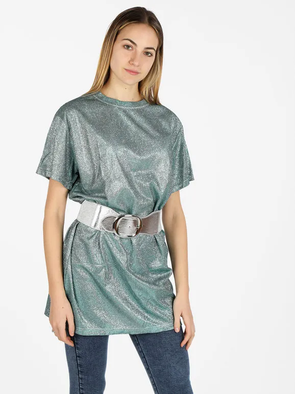 Solada Camiseta maxi de mujer con purpurina.