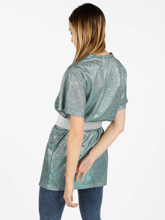 Solada Camiseta maxi de mujer con purpurina.