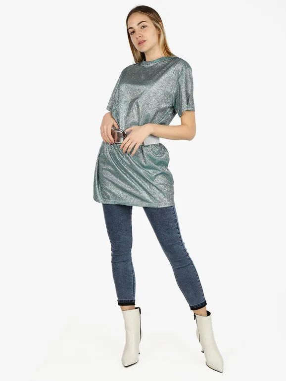 Solada Camiseta maxi de mujer con purpurina.