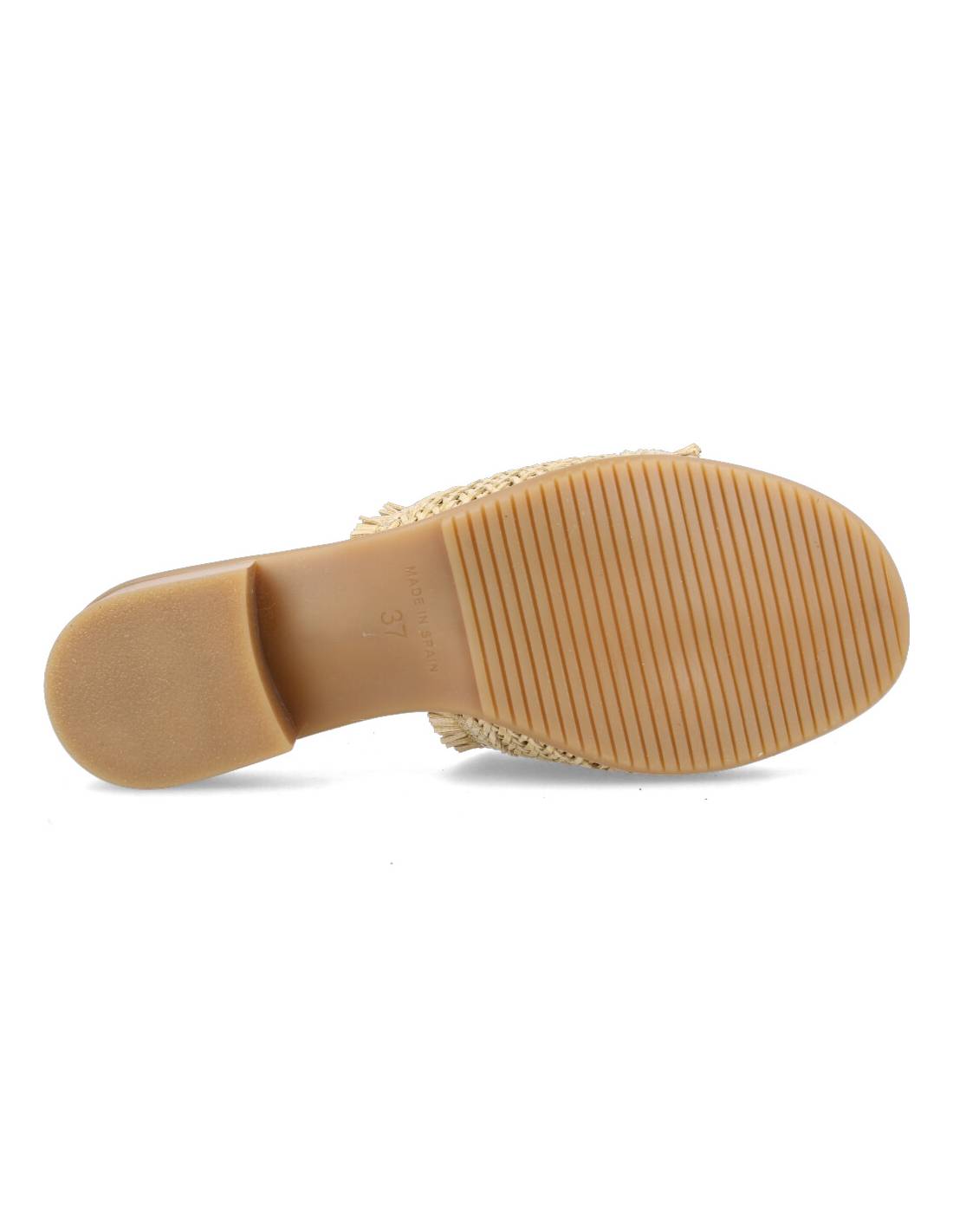 STUDIO SCARPE  MULE TACóN TRENZADO NATURAL