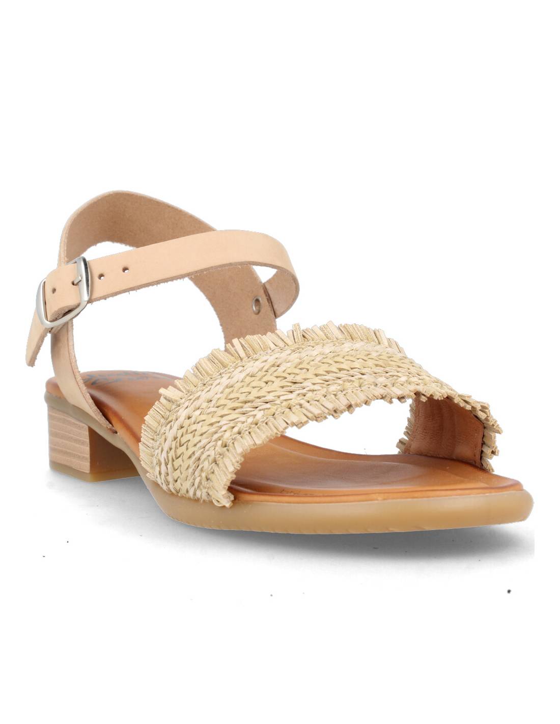 STUDIO SCARPE  SANDALIA TACóN TRENZADO NATURAL