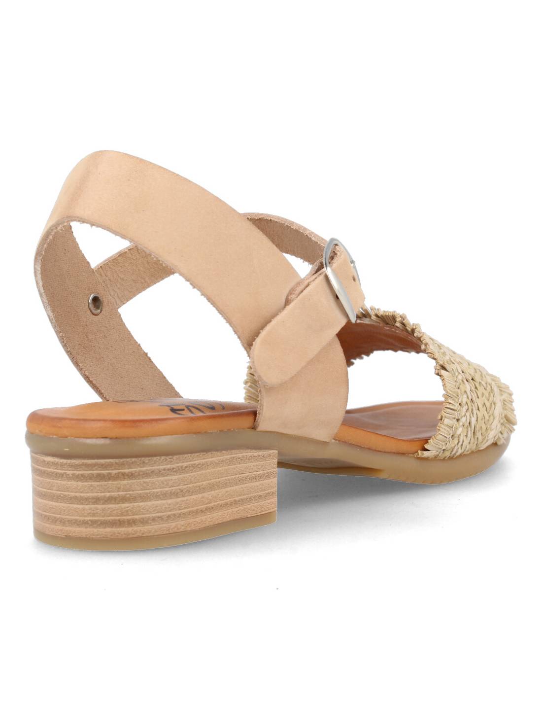 STUDIO SCARPE  SANDALIA TACóN TRENZADO NATURAL