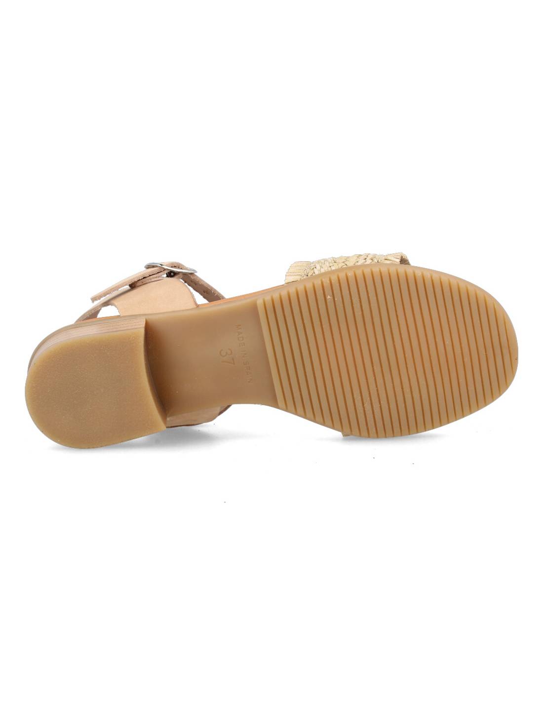 STUDIO SCARPE  SANDALIA TACóN TRENZADO NATURAL