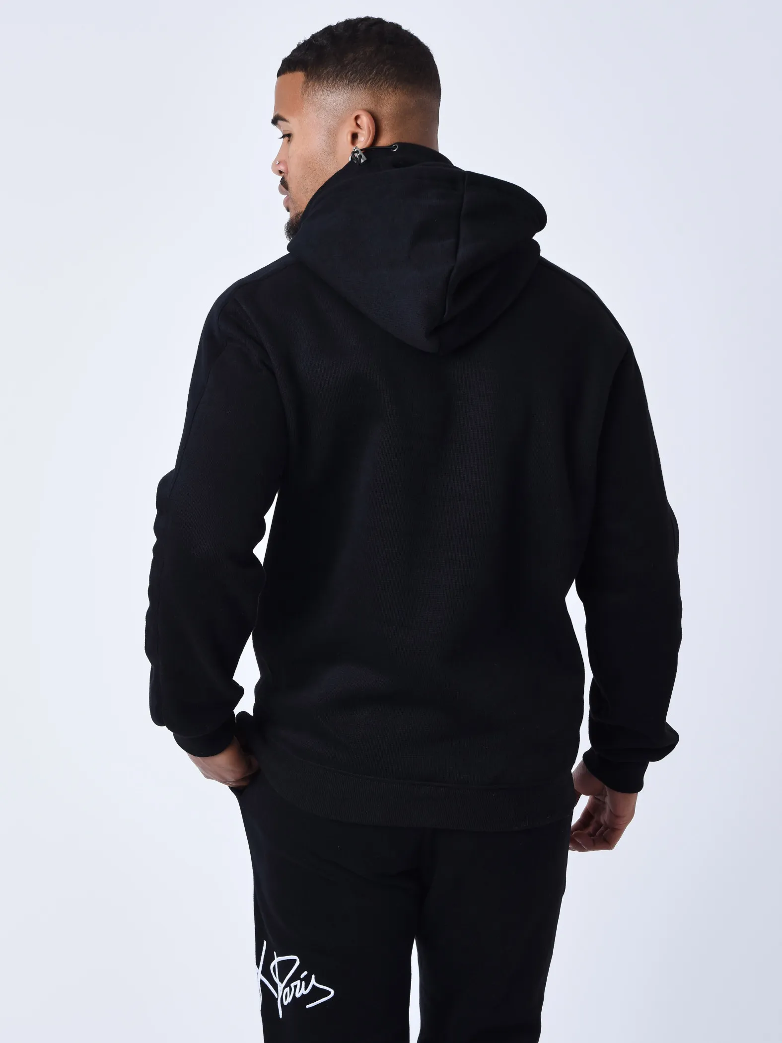 Sudadera de punto con capucha y cuello alto