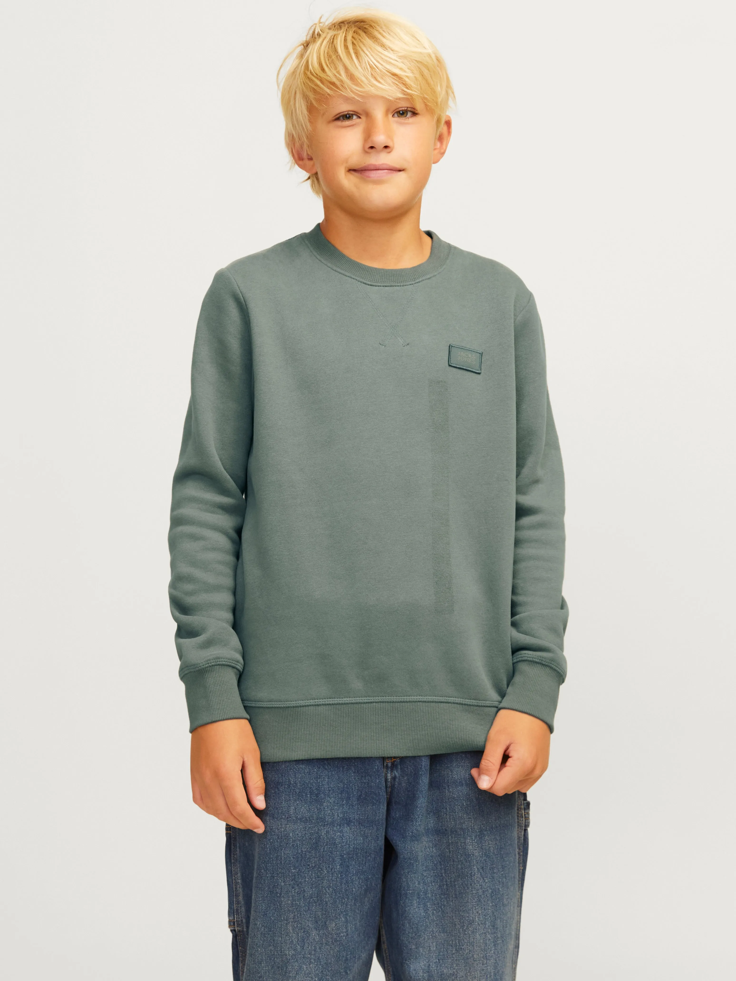Sudadera Liso Junior | Verde intermedio | Jack & Jones®