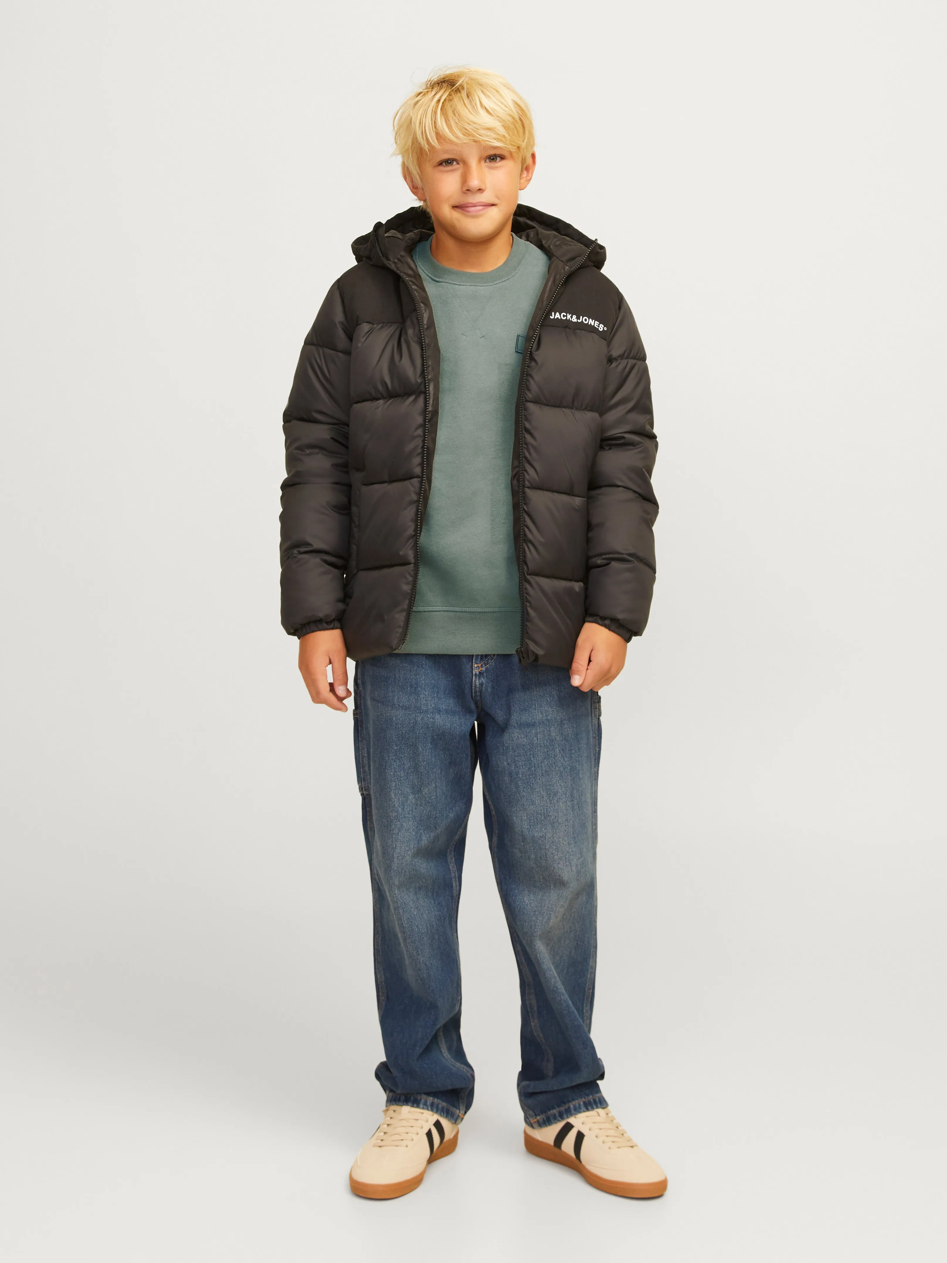 Sudadera Liso Junior | Verde intermedio | Jack & Jones®