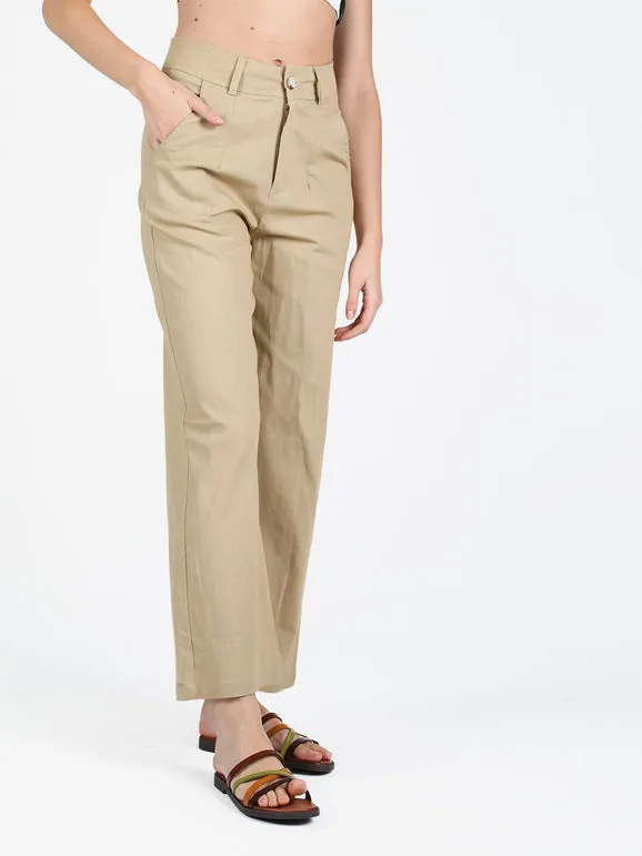 Sweet Miss Pantalón mujer mezcla de lino y algodón